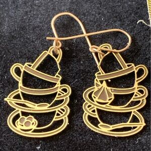 Gold-Tone Coffee Earrings